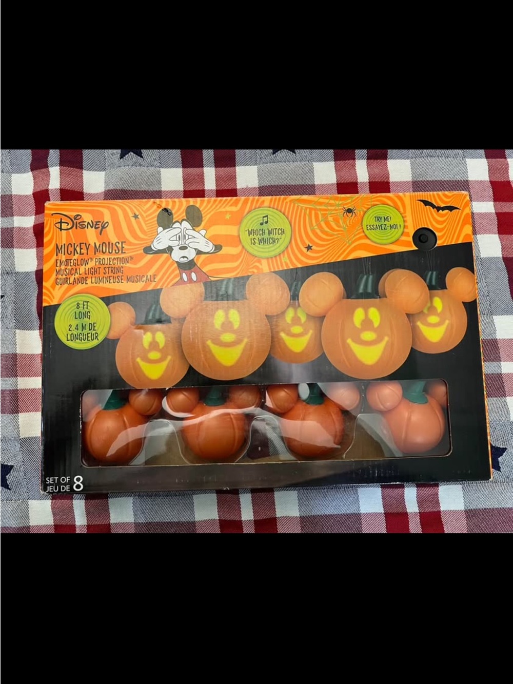 Disney Orange Mickey Pumpkin String Lights - Halloween Garland